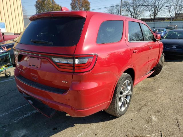 1C4RDJDG5LC260633 - 2020 DODGE DURANGO GT RED photo 4