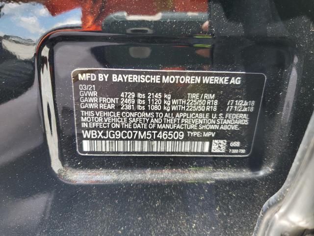 WBXJG9C07M5T46509 - 2021 BMW X1 XDRIVE28I BLACK photo 12