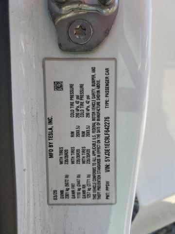 5YJ3E1EC9LF642276 - 2020 TESLA MODEL 3 Ağ foto 13