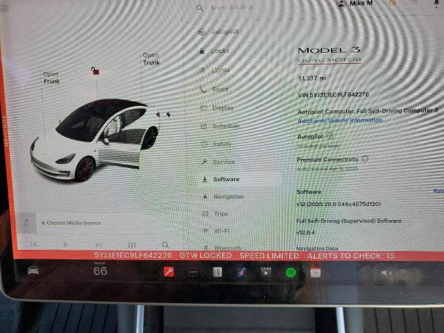 5YJ3E1EC9LF642276 - 2020 TESLA MODEL 3 Ağ foto 9