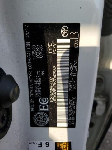 JTDKARFU7H3043989 - 2017 TOYOTA PRIUS თეთრი ფოტო 12