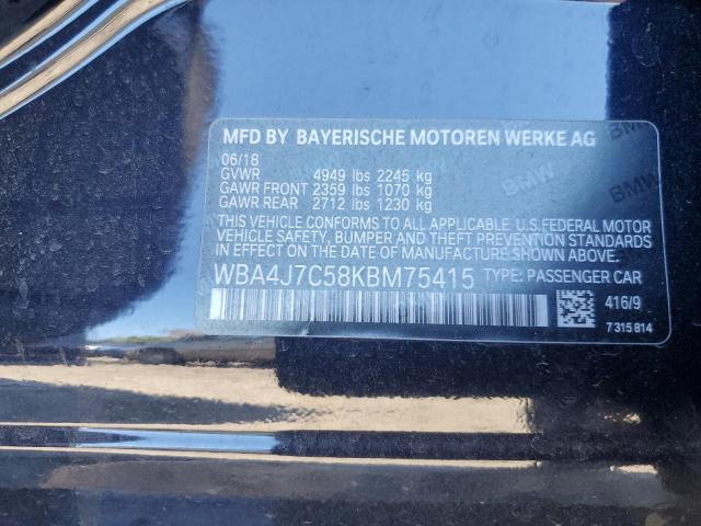 WBA4J7C58KBM75415 - 2019 BMW 440XI GRAN COUPE BLACK photo 12