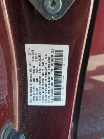 1HGCR2F57HA241496 - 2017 HONDA ACCORD SPORT 勃艮第红 照片 12