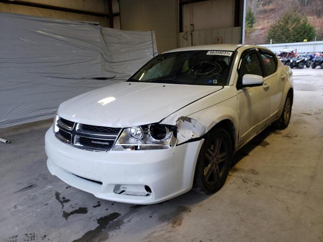 1C3CDZCB7CN185324 - 2012 DODGE AVENGER SXT WHITE photo 2