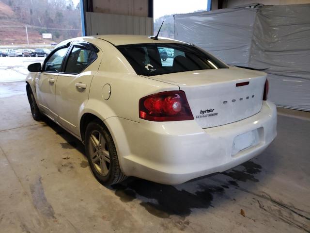 1C3CDZCB7CN185324 - 2012 DODGE AVENGER SXT WHITE photo 3