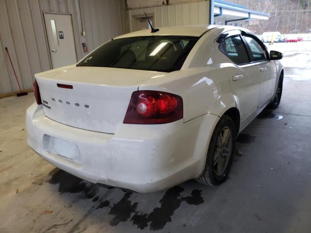 1C3CDZCB7CN185324 - 2012 DODGE AVENGER SXT WHITE photo 4