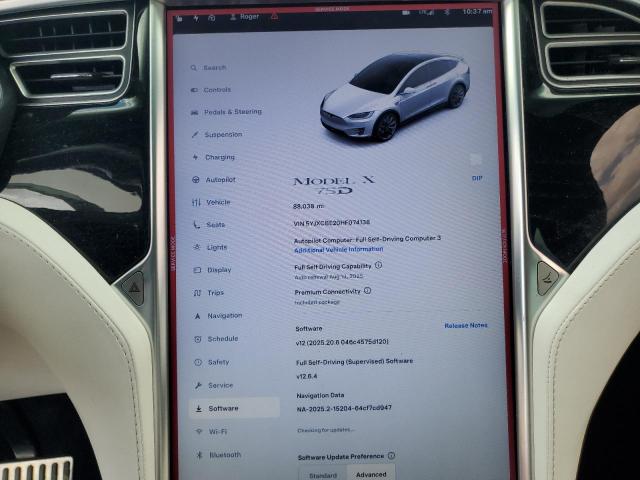 5YJXCBE20HF074138 - 2017 TESLA MODEL X 白色 照片 9