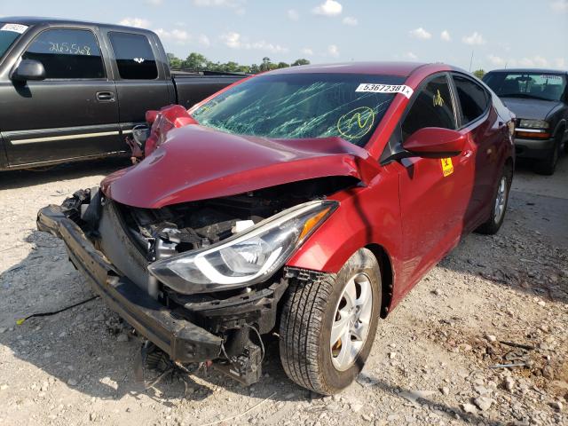 5NPDH4AE5FH645539 - 2015 HYUNDAI ELANTRA SE RED photo 2