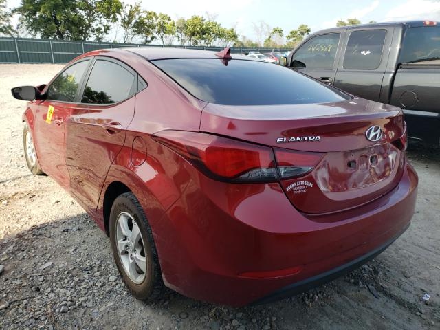 5NPDH4AE5FH645539 - 2015 HYUNDAI ELANTRA SE RED photo 3