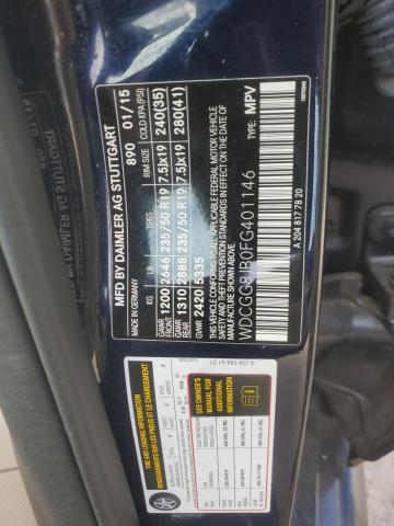 WDCGG8JB0FG401146 - 2015 MERCEDES-BENZ GLK 350 4MATIC BLUE photo 13