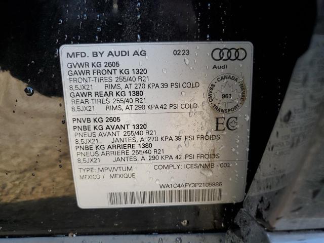 WA1C4AFY3P2105886 - 2023 AUDI SQ5 PRESTIGE BLACK photo 14