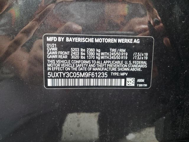 5UXTY3C05M9F61235 - 2021 BMW X3 SDRIVE30I შავი ფოტო 13