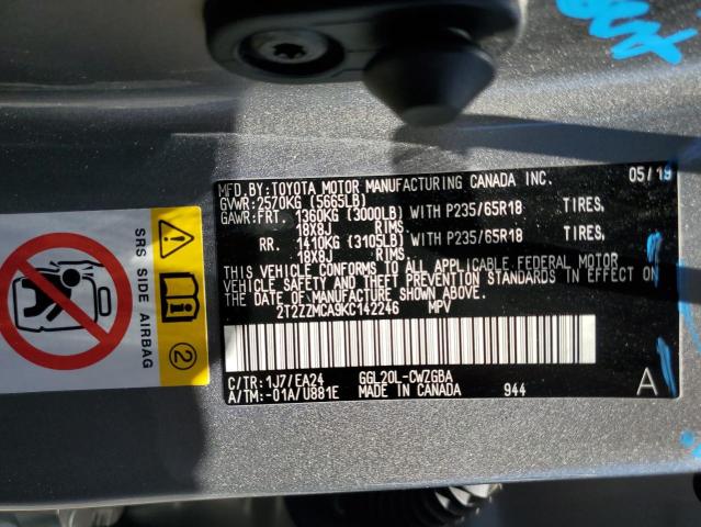 2T2ZZMCA9KC142246 - 2019 LEXUS RX 350 BASE 银色 照片 13