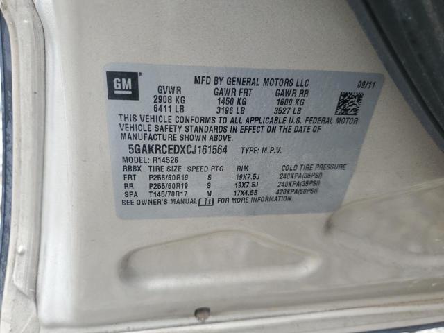 5GAKRCEDXCJ161564 - 2012 BUICK ENCLAVE ბეჟი ფოტო 13