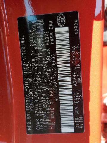 4T1DBADK1SU016633 - 2025 TOYOTA CAMRY XSE RED photo 12