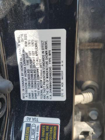 2HKRM4H72GH663345 - 2016 HONDA CR-V EXL BLACK photo 13