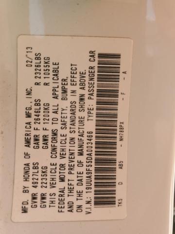 19UUA9F55DA003466 - 2013 ACURA TL TECH WHITE photo 12