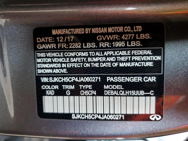 SJKCH5CP4JA060271 - 2018 INFINITI QX30 BASE GRAY photo 12