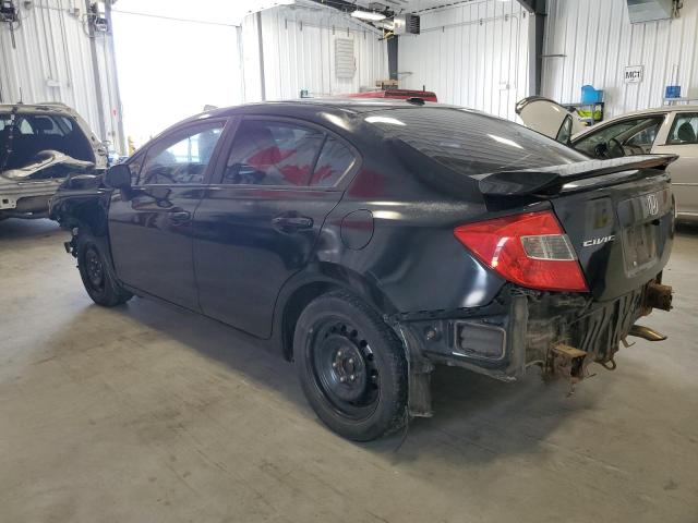 2HGFB2F90CH002693 - 2012 HONDA CIVIC EXL Czarny zdjęcie 2