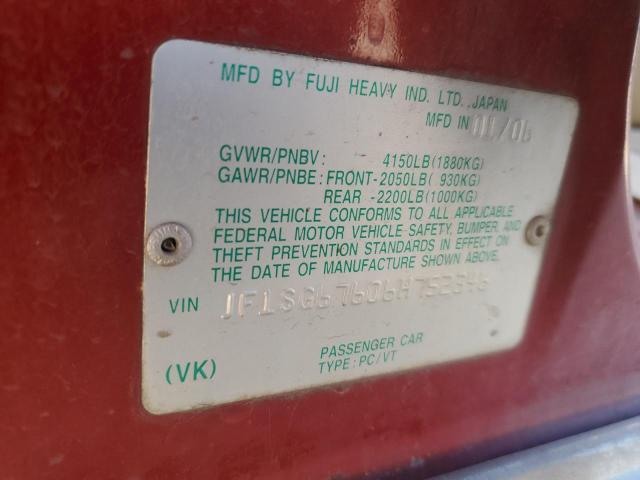 JF1SG67606H752346 - 2006 SUBARU FORESTER 2.5X LL BEAN RED photo 12