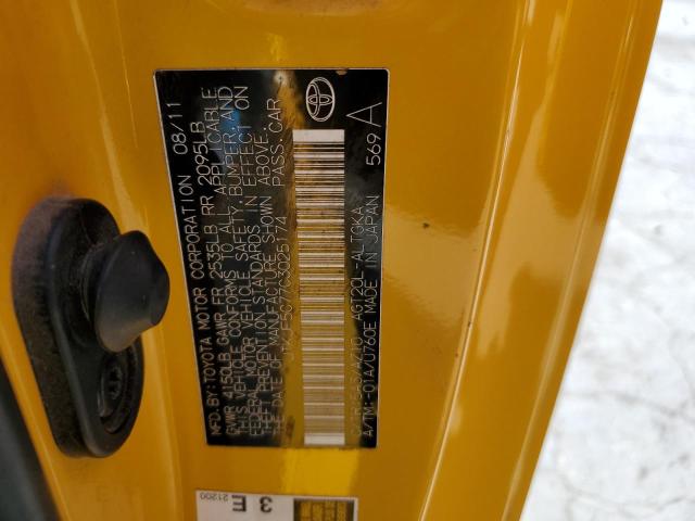 JTKJF5C77C3025174 - 2012 TOYOTA SCION TC 黄色 照片 13