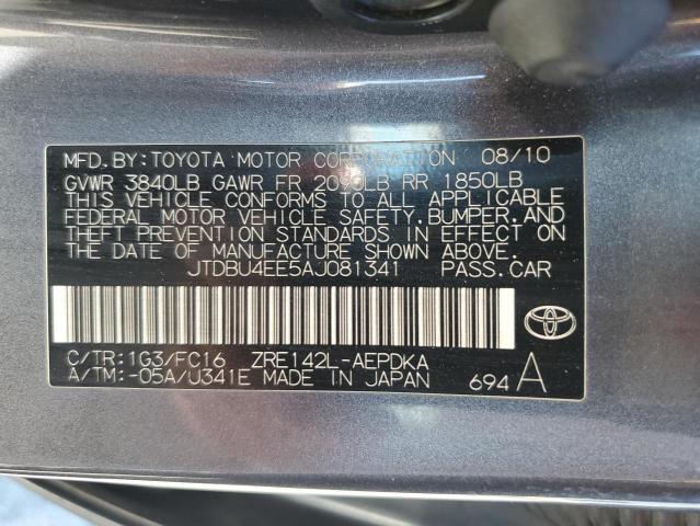 JTDBU4EE5AJ081341 - 2010 TOYOTA COROLLA BASE Boz foto 12