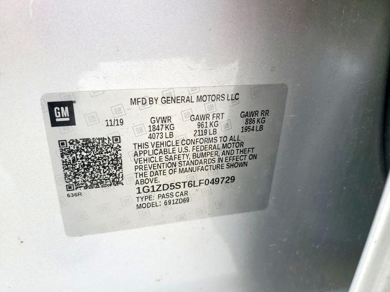 1G1ZD5ST6LF049729 - 2020 CHEVROLET MALIBU LT SILVER photo 13