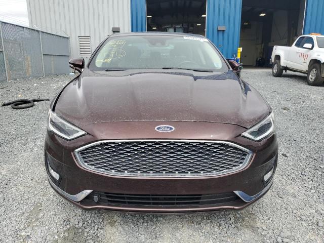 3FA6P0RU5KR191337 - 2019 FORD FUSION TITANIUM BURGUNDY photo 5