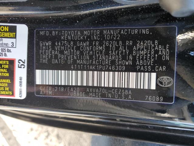 4T1T11AK1PU746309 - 2023 TOYOTA CAMRY SE NIGHT SHADE BLACK photo 12