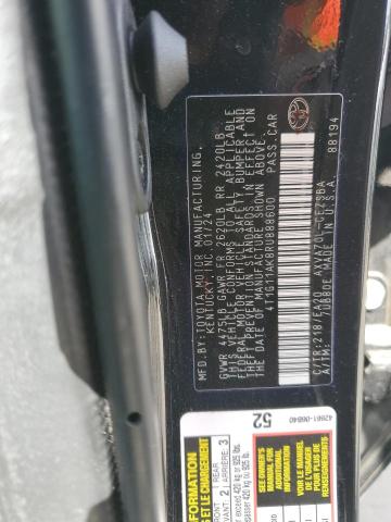 4T1G11AK8RU888600 - 2024 TOYOTA CAMRY SE NIGHT SHADE BLACK photo 12