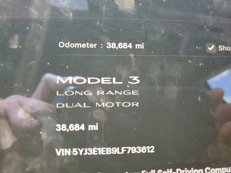 5YJ3E1EB9LF793612 - 2020 TESLA MODEL 3 ლურჯი ფოტო 9