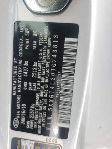 5XXGT4L30JG243813 - 2018 KIA OPTIMA LX WHITE photo 13