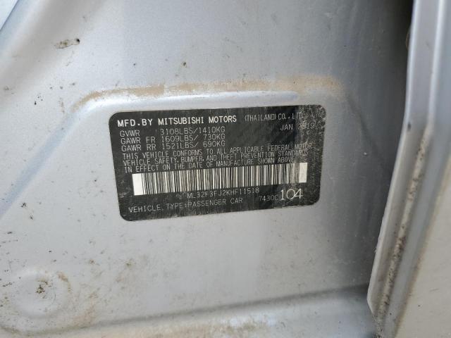 ML32F3FJ2KHF11518 - 2019 MITSUBISHI MIRAGE G4 ES 银色 照片 12