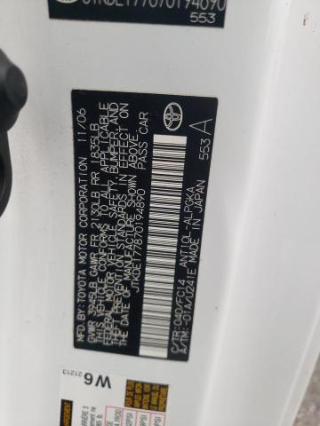 JTKDE177870194890 - 2007 TOYOTA SCION TC 白色 照片 12