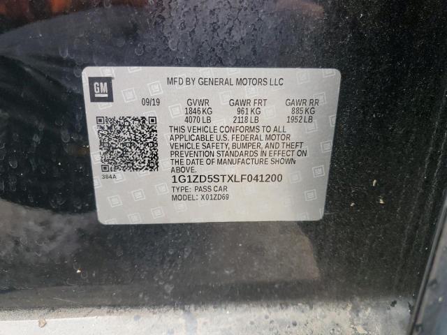 1G1ZD5STXLF041200 - 2020 CHEVROLET MALIBU LT BLACK photo 12