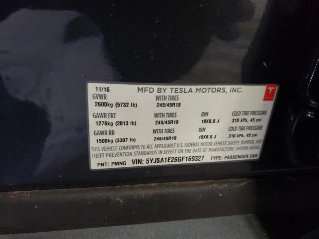 5YJSA1E26GF169327 - 2016 TESLA MODEL S Մոխրագույն լուսանկար 13
