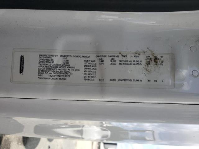 3AKJGLDV8JSKB1754 - 2018 FREIGHTLINER CASCADIA 1 白色 照片 10