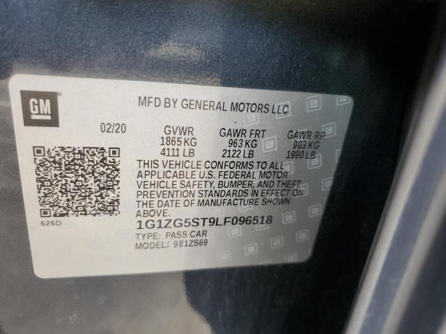 1G1ZG5ST9LF096518 - 2020 CHEVROLET MALIBU RS 蓝色 照片 12