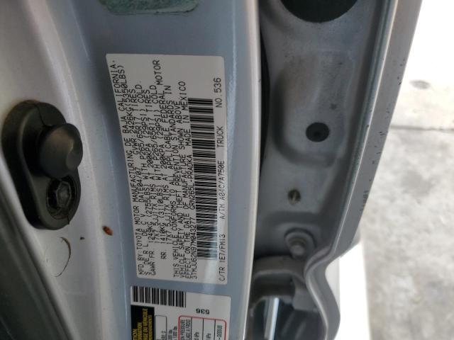 3TMJU62N97M043277 - 2007 TOYOTA TACOMA DOUBLE CAB PRERUNNER SILVER photo 12
