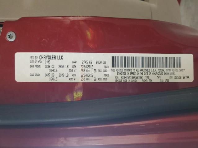 2D8HN54169R597681 - 2009 DODGE GRAND CARA SXT RED photo 13