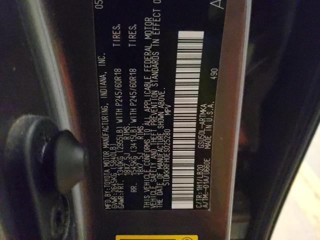 5TDKKRFH0ES025280 - 2014 TOYOTA HIGHLANDER XLE Boz foto 12