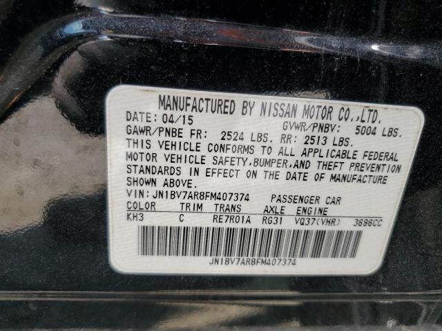 JN1BV7AR8FM407374 - 2015 INFINITI Q50 BASE BLACK photo 12