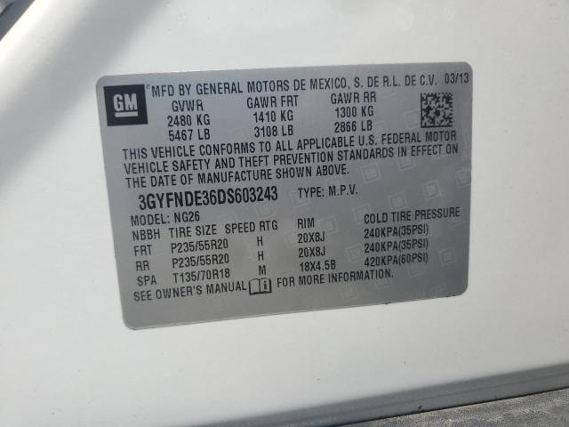 3GYFNDE36DS603243 - 2013 CADILLAC SRX PERFORMANCE COLLECTION Ақ фото 13