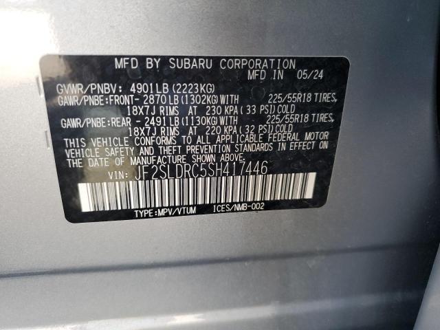 JF2SLDRC5SH417446 - 2025 SUBARU FORESTER LIMITED Сріблястий фото 14