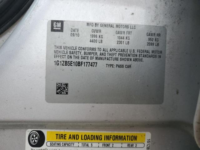 1G1ZB5E10BF177477 - 2011 CHEVROLET MALIBU LS Silber Foto 12