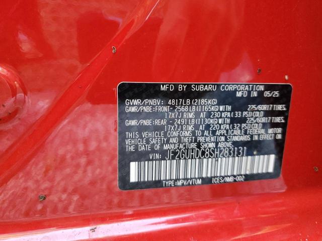JF2GUHDC8SH283131 - 2025 SUBARU CROSSTREK PREMIUM RED photo 13