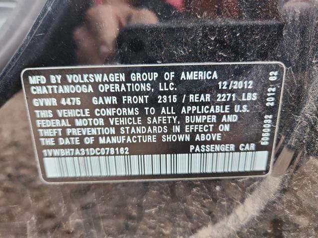 1VWBH7A31DC078162 - 2013 VOLKSWAGEN PASSAT SE Qara foto 13