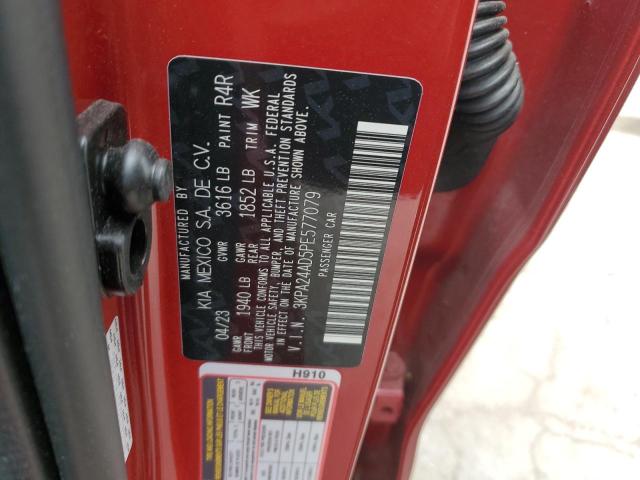 3KPA24AD5PE577079 - 2023 KIA RIO LX RED photo 13