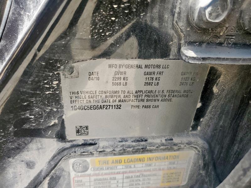 1G4GC5EG6AF271132 - 2010 BUICK LACROSSE CXL 黑色 照片 12