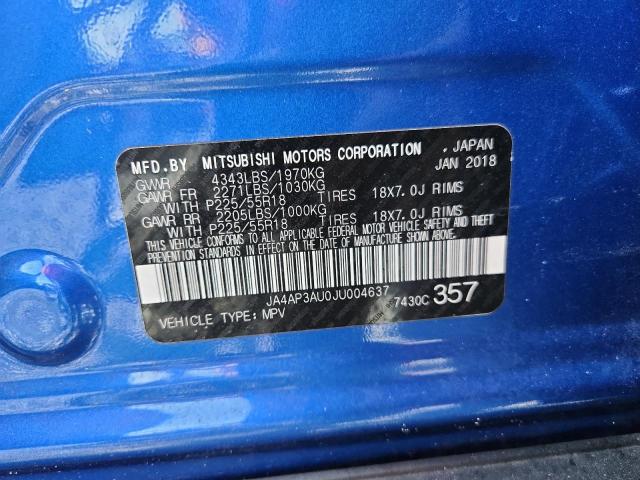 JA4AP3AU0JU004637 - 2018 MITSUBISHI OUTLANDER ES BLUE photo 14